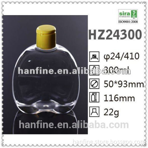 Hot selling PET flat plastic bottle/flip cap/factory price/100ml-300ml